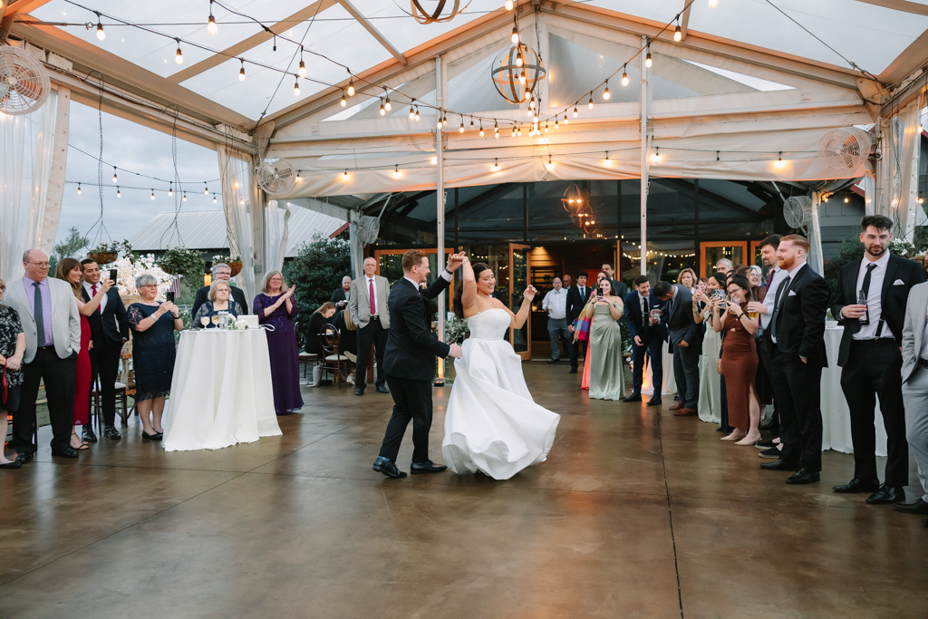 Bride and groom first dance